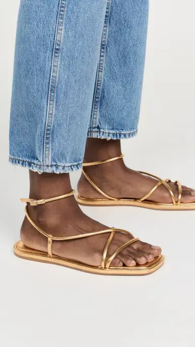 Loeffler Randall Noor Strappy Sandals Gold 6 | Thumbnail 5