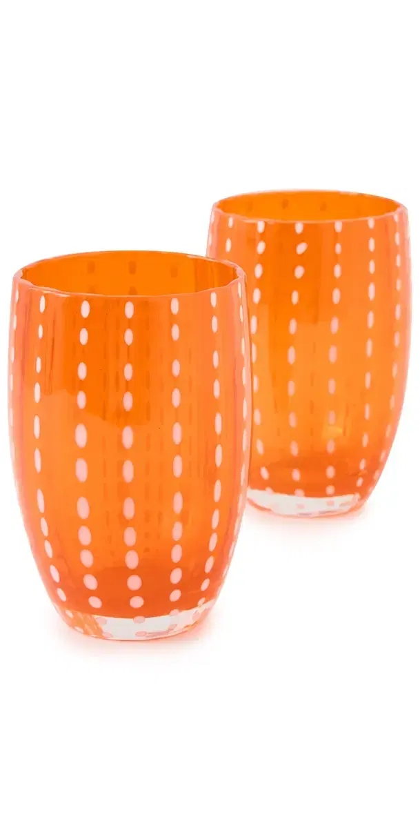 Zafferano Perle Tumblers Set of 2 Orange One Size