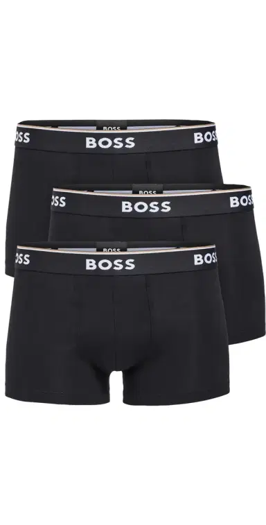 BOSS Stretch Cotton 3 Pack Trunks Black S | Thumbnail 1 BOSS Stretch Cotton 3 Pack Trunks Black S | Thumbnail 1
