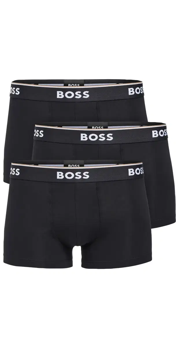 BOSS tretch Cotton 3 Pack Trunks Black
