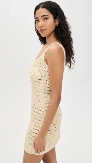 Another Girl Crochet Mini Dress Cream | Thumbnail 4 Another Girl Crochet Mini Dress Cream | Thumbnail 4
