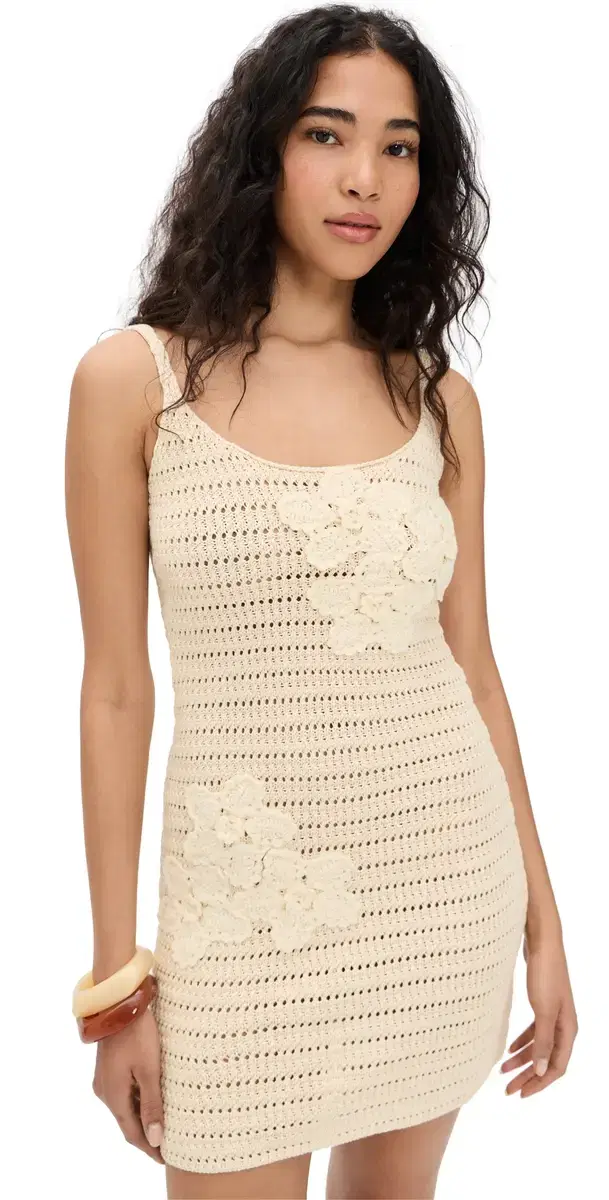 Crochet ini Dress Cream