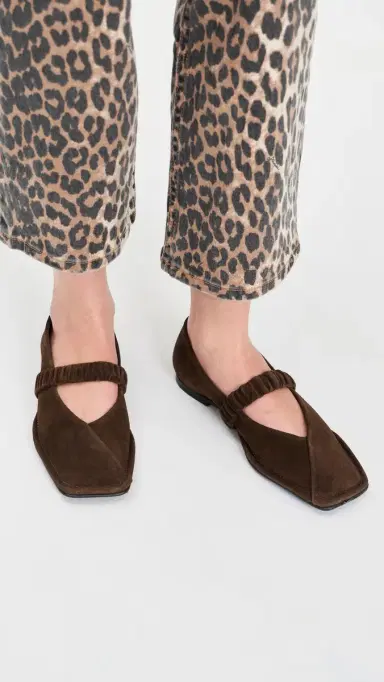 ALOHAS Lautan Suede Leather Ballet Flats Suede Brown | Thumbnail 3