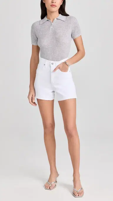 PAIGE Dani Shorts Crisp White 28 | Thumbnail 5