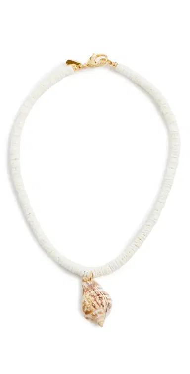 Logan Tay Shell Pendant Beaded Necklace White One Size | Thumbnail 1