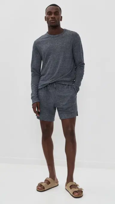 Onia Terry Linen Crew Neck Sweatshirt Washed Navy | Thumbnail 5