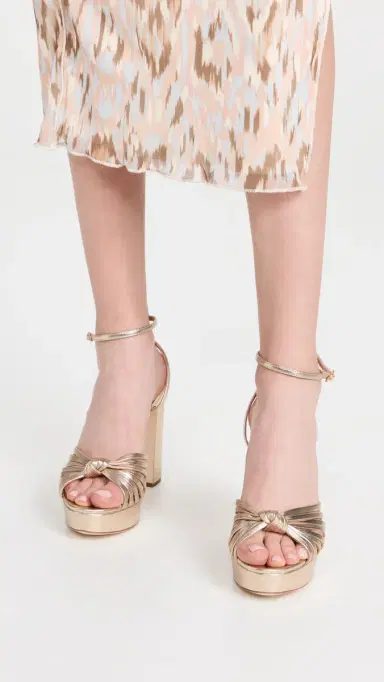 Loeffler Randall Rivka Leather Knot Platform Sandals Champagne 5 | Thumbnail 4