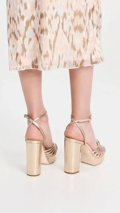 Loeffler Randall Rivka Leather Knot Platform Sandals Champagne 5 | Thumbnail 5
