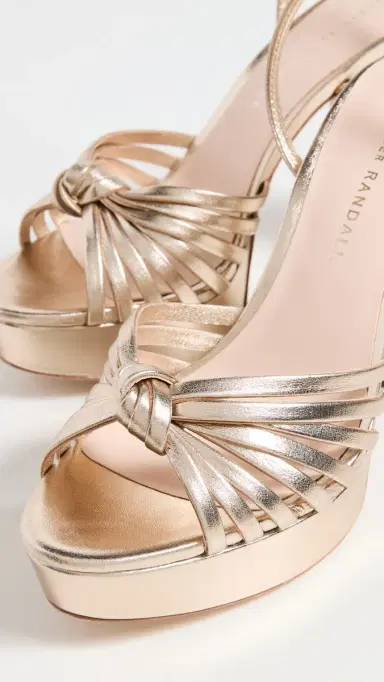 Loeffler Randall Rivka Leather Knot Platform Sandals Champagne 5 | Thumbnail 6