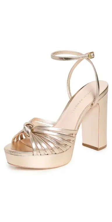 Loeffler Randall Rivka Leather Knot Platform Sandals Champagne 5 | Thumbnail 1