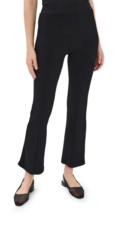 DONNI. The Rib Kick Flare Pants Jet | Thumbnail 1 DONNI. The Rib Kick Flare Pants Jet | Thumbnail 1