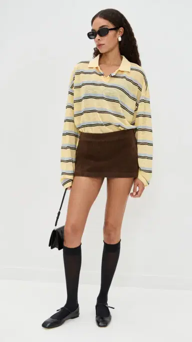 Bailey Rose Chocolate Faux Suede Mini Skirt Chocolate | Thumbnail 2