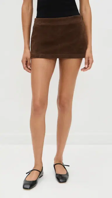 Bailey Rose Chocolate Faux Suede Mini Skirt Chocolate | Thumbnail 3
