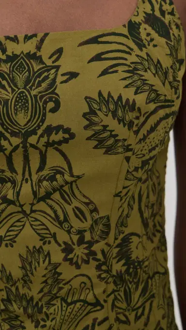 Ulla Johnson Natali Tank Cotton Dress Olive Flora | Thumbnail 6 Ulla Johnson Natali Tank Cotton Dress Olive Flora | Thumbnail 6