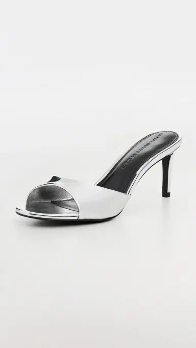 Black Suede Studio Freddie Sandals Silver Mirror Metallic 36 | Thumbnail 2