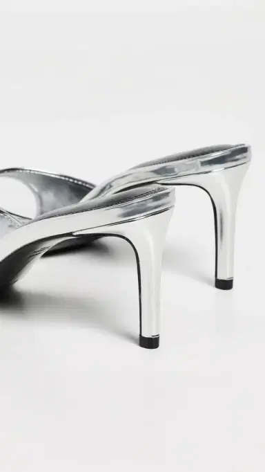 Black Suede Studio Freddie Sandals Silver Mirror Metallic 36 | Thumbnail 4