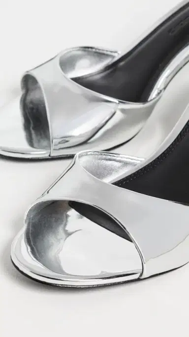 Black Suede Studio Freddie Sandals Silver Mirror Metallic 36 | Thumbnail 6