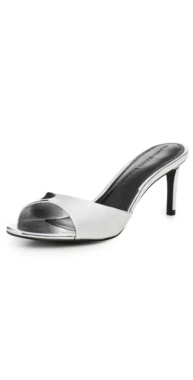 Black Suede Studio Freddie Sandals Silver Mirror Metallic 36 | Thumbnail 1