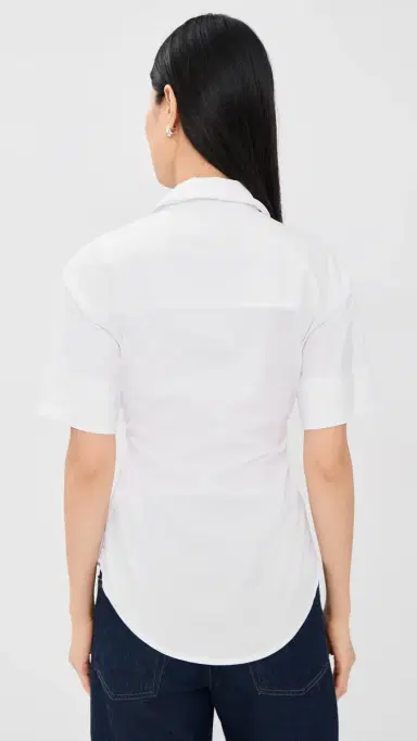Veronica Beard Short Sleeve Devra Top White 0 | Thumbnail 3 Veronica Beard Short Sleeve Devra Top White 0 | Thumbnail 3