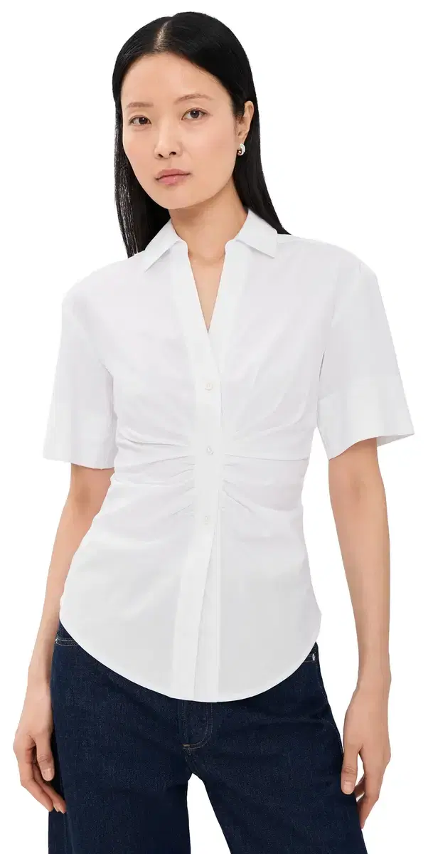 Veronica Beard Short Sleeve Devra Top White