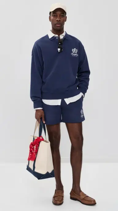Polo Ralph Lauren Island Fleece Polo Sweatshirt Dark Cobalt | Thumbnail 2