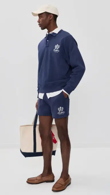 Polo Ralph Lauren Island Fleece Polo Sweatshirt Dark Cobalt | Thumbnail 5
