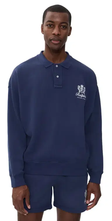Polo Ralph Lauren Island Fleece Polo Sweatshirt Dark Cobalt | Thumbnail 1