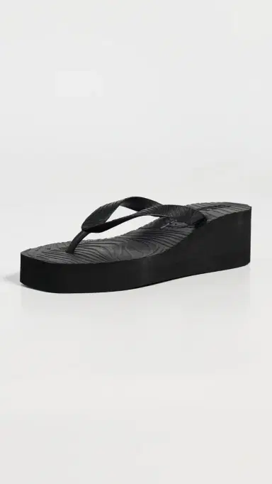 SLEEPERS High Platform Flip Flops Black | Thumbnail 2