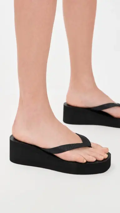 SLEEPERS High Platform Flip Flops Black | Thumbnail 3