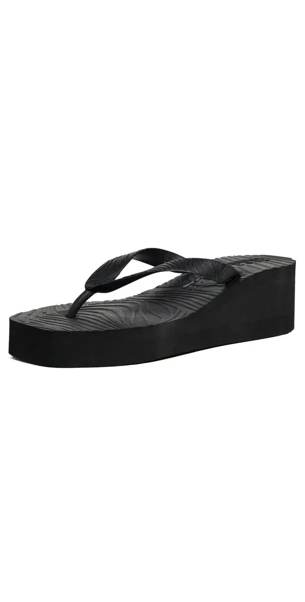 SLEEPERS High Platform Flip Flops Black