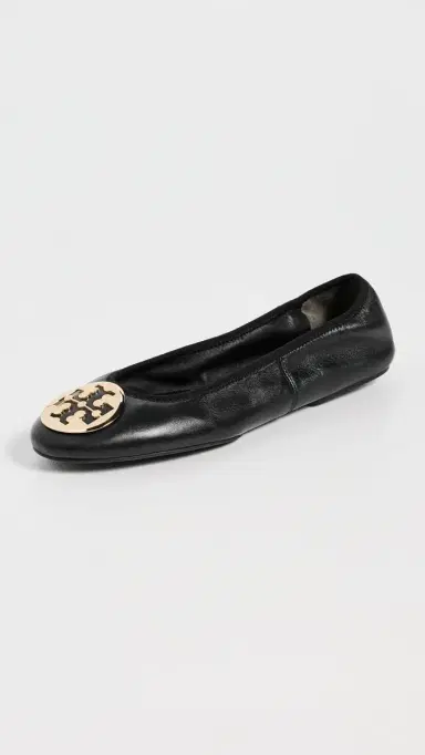 Tory Burch Reva Travel Ballet Flats Perfect Black / Gold 9 | Thumbnail 2