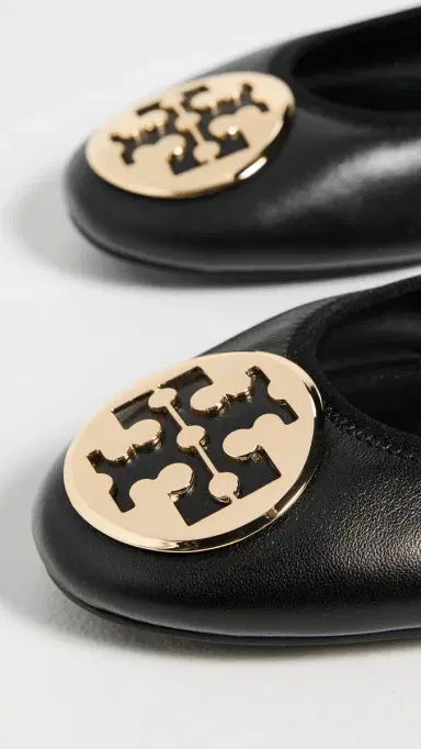 Tory Burch Reva Travel Ballet Flats Perfect Black / Gold 9 | Thumbnail 6