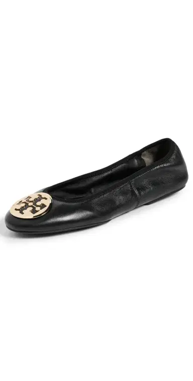 Tory Burch Reva Travel Ballet Flats Perfect Black / Gold 9 | Thumbnail 1