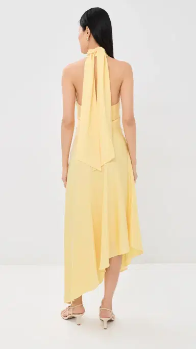 Simkhai Monica Satin Midi Dress Buttercream | Thumbnail 3