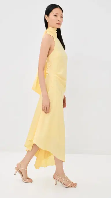 Simkhai Monica Satin Midi Dress Buttercream | Thumbnail 4