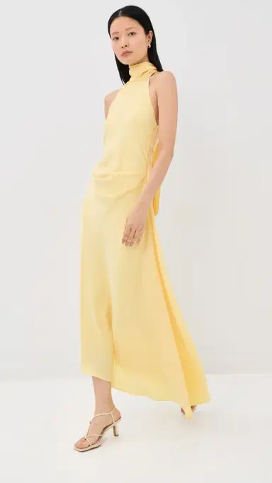 Simkhai Monica Satin Midi Dress Buttercream | Thumbnail 5