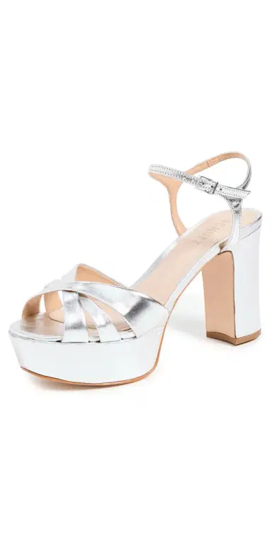 Schutz Keefa Platform Sandals Prata 5 | Thumbnail 1