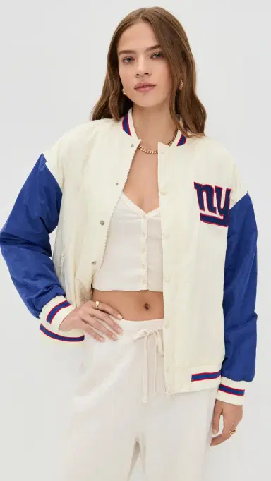 Terez NY Giants Colorblock Bomber Jacket NY Giants Sugar Swizzle/Blue L | Thumbnail 2