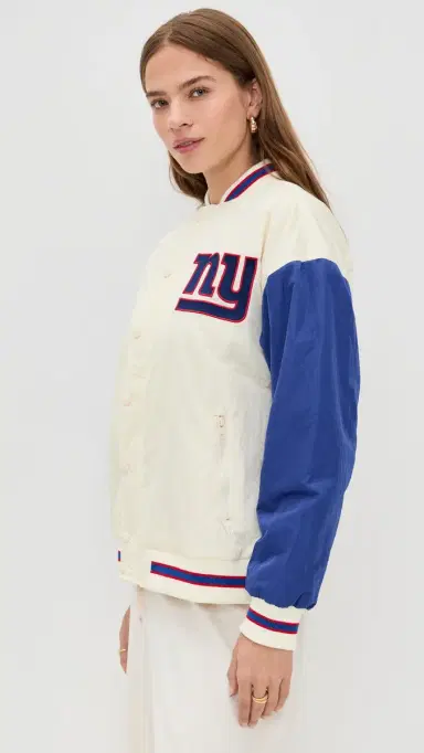 Terez NY Giants Colorblock Bomber Jacket NY Giants Sugar Swizzle/Blue L | Thumbnail 4