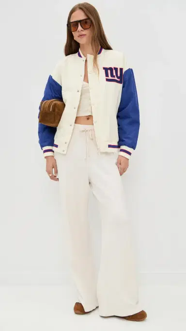 Terez NY Giants Colorblock Bomber Jacket NY Giants Sugar Swizzle/Blue L | Thumbnail 5