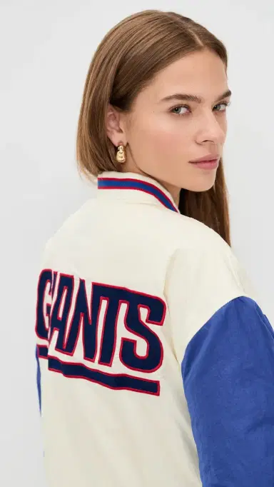 Terez NY Giants Colorblock Bomber Jacket NY Giants Sugar Swizzle/Blue L | Thumbnail 6