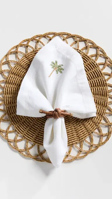 Kim Seybert Palm Tree Napkins Set of 4 White/Multi One Size | Thumbnail 3
