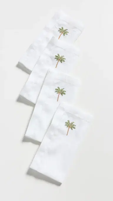Kim Seybert Palm Tree Napkins Set of 4 White/Multi One Size | Thumbnail 4