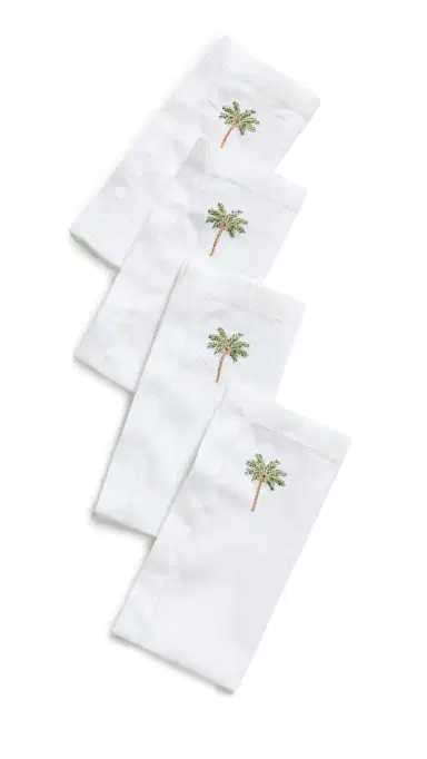 Kim Seybert Palm Tree Napkins Set of 4 White/Multi One Size | Thumbnail 6