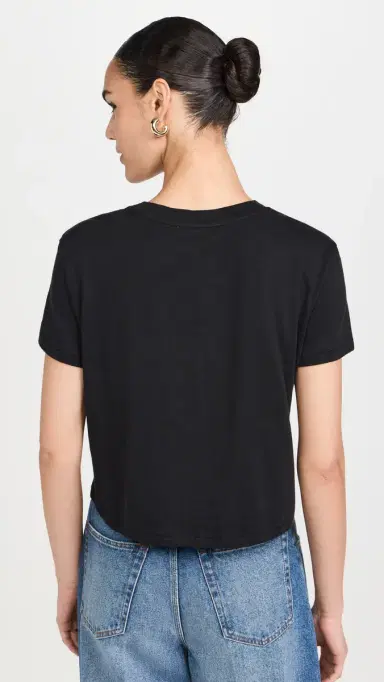 Madewell The Boxy Crop Tee in Soft Slub Jet Black | Thumbnail 3 Madewell The Boxy Crop Tee in Soft Slub Jet Black | Thumbnail 3