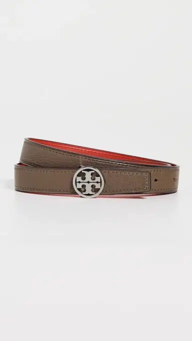 Tory Burch Miller Reversible Belt 1 Wild Mushroom/Warm Fire/Silver S | Thumbnail 2