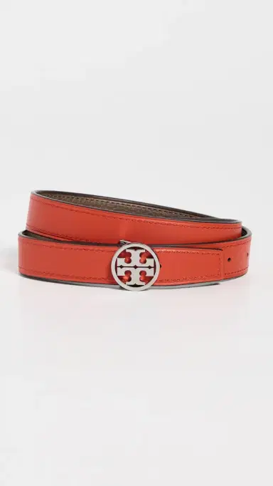 Tory Burch Miller Reversible Belt 1 Wild Mushroom/Warm Fire/Silver S | Thumbnail 5
