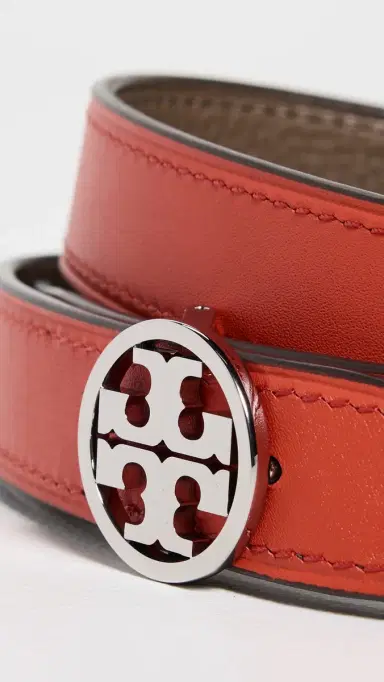 Tory Burch Miller Reversible Belt 1 Wild Mushroom/Warm Fire/Silver S | Thumbnail 6