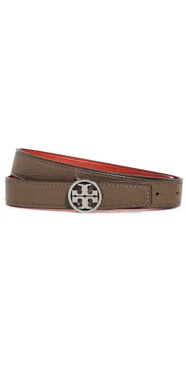 Tory Burch Miller Reversible Belt 1 Wild Mushroom/Warm Fire/Silver S | Thumbnail 1