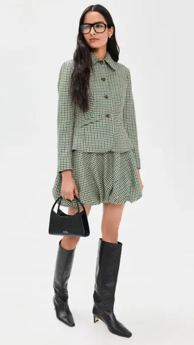 La Ligne Houndstooth Bubble Skirt Cream/Forest 8 | Thumbnail 5 La Ligne Houndstooth Bubble Skirt Cream/Forest 8 | Thumbnail 5